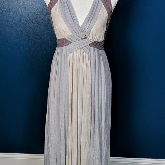Altar'd State Gray Purple Halter Maxi Dress Small - Picture 7 of 10